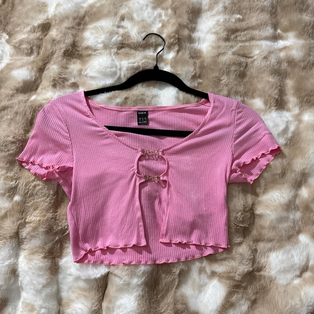 Pink cropped top